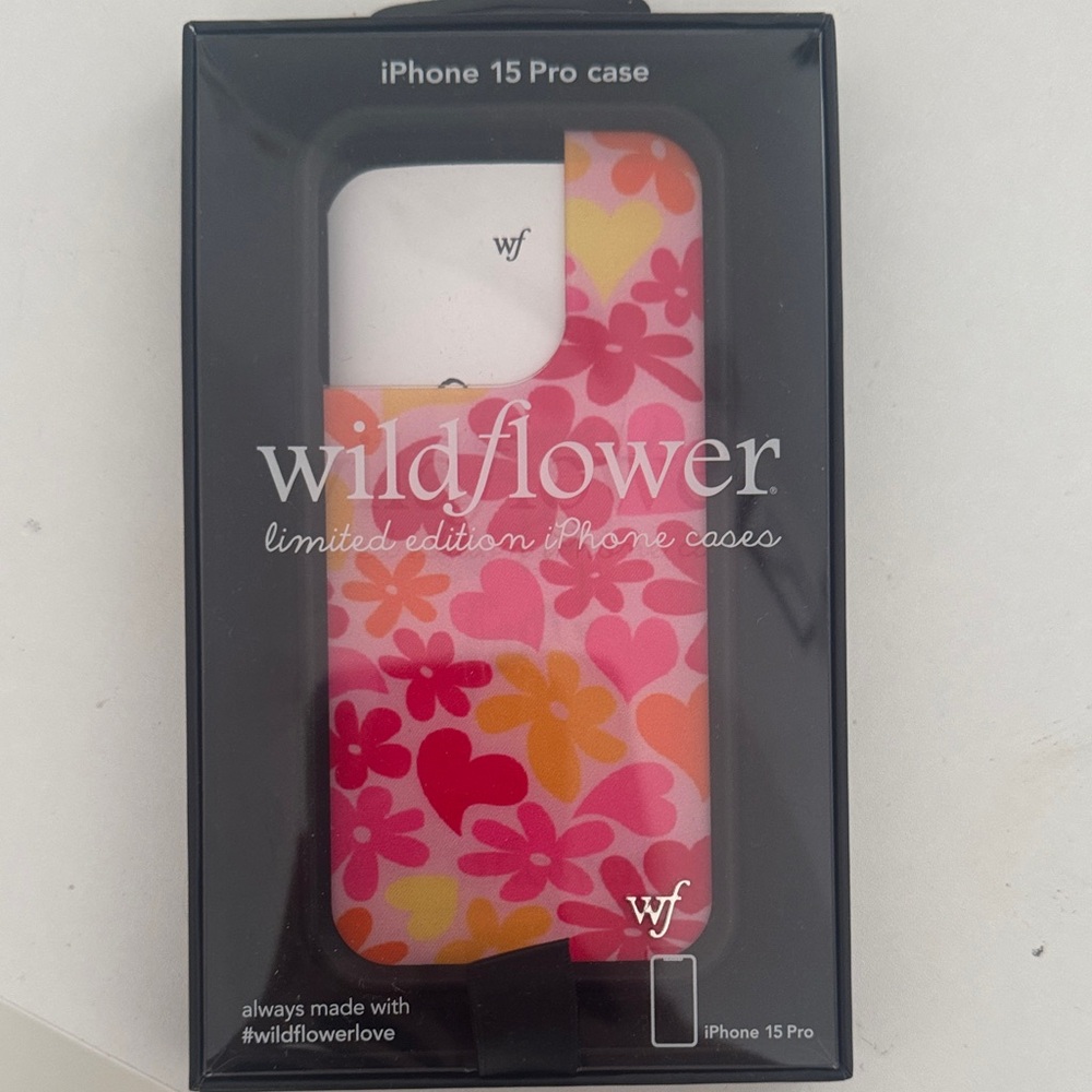 Wildflowers Floral iPhone 15 Pro Case - Pink and Orange